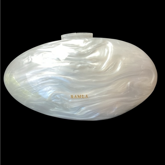 Ramla Handbags - The Casablanca White Pearlized Bag